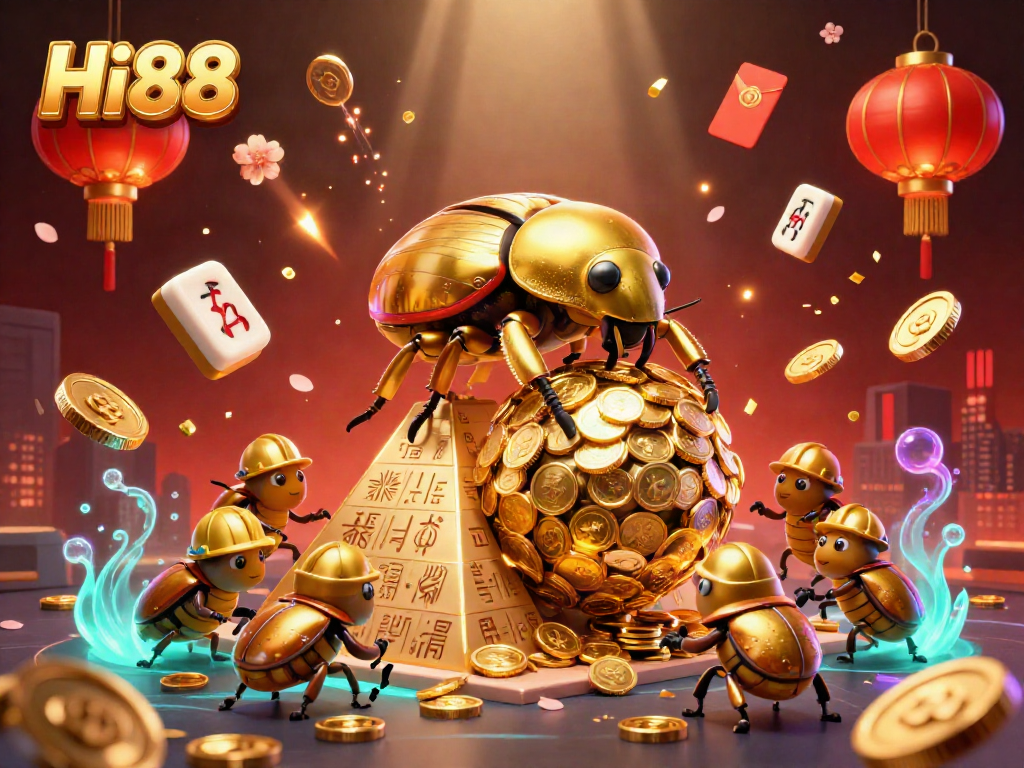 Experience Hi88's rich online casino world with glowing elements and vibrant characters.