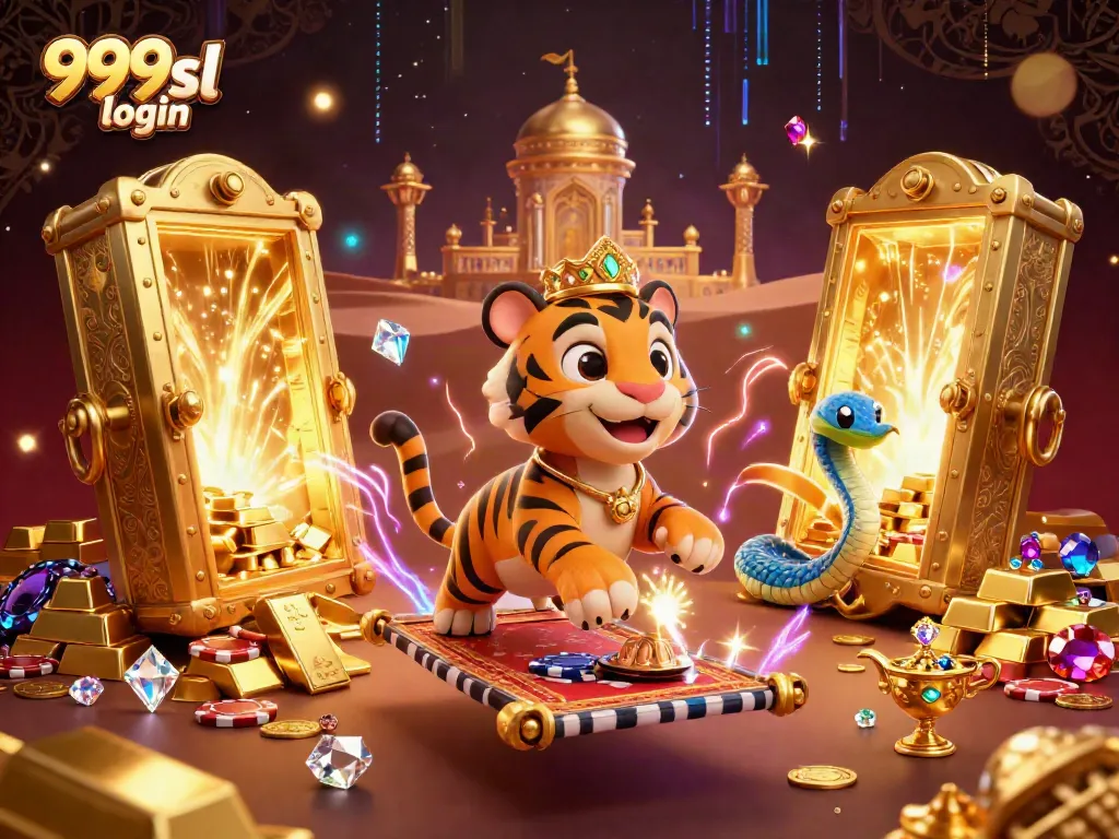 Experience the excitement of 999sl login with a magical casino world featuring a tiger sultan and treasures.